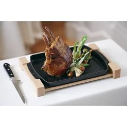 Outlet ???? Staub Cast Iron - Specialty Items 13-inch x 9-inch, rectangular Serving Dish with Wood Base, black matte ???? 9 Outlet ???? Staub Cast Iron - Specialty Items 13-inch x 9-inch, rectangular Serving Dish with Wood Base, black matte ???? -Zwilling-shop 000011380