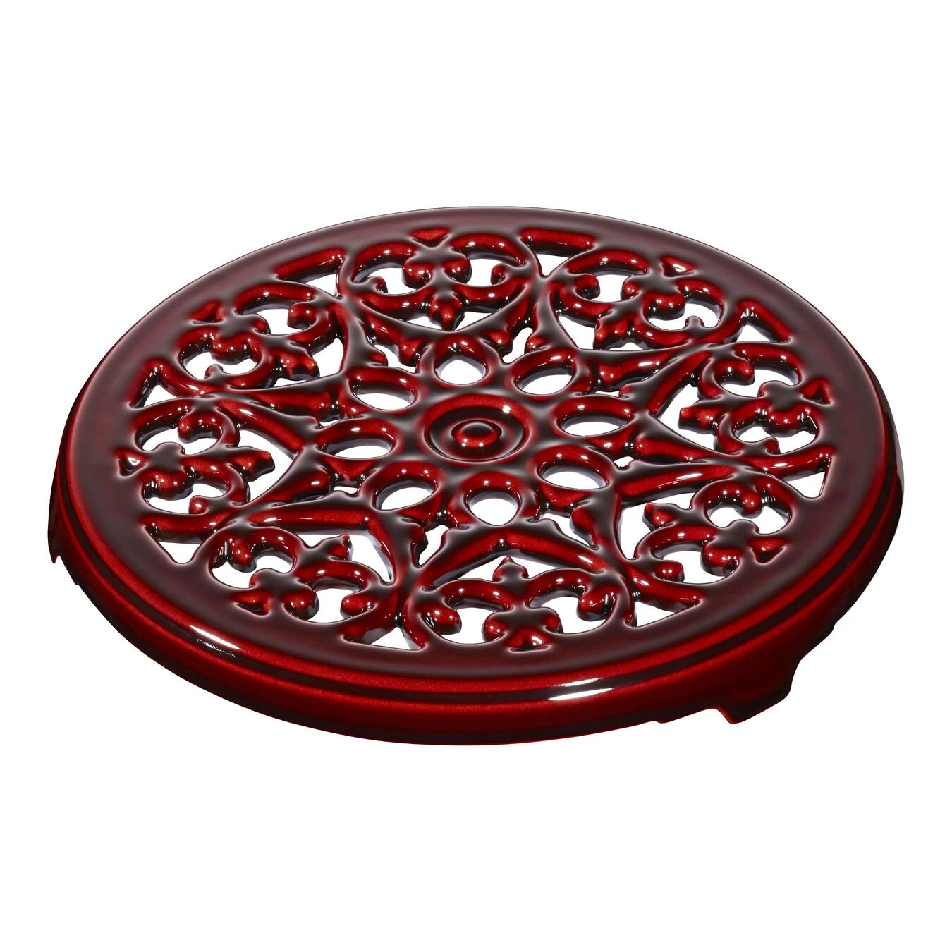 New ❤️ Staub Cast Iron - Accessories 9-inch, round, Cast Iron Lilly Trivet, grenadine ???? 3 New ❤️ Staub Cast Iron - Accessories 9-inch, round, Cast Iron Lilly Trivet, grenadine ????