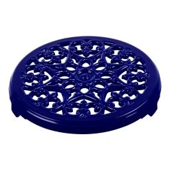 Cheap ???? Staub Cast Iron - Accessories 9-inch, round, Cast Iron Lilly Trivet, dark blue ✔️