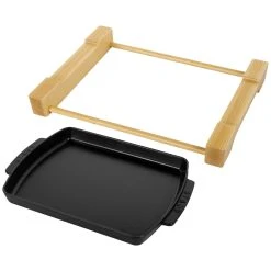 Outlet ???? Staub Cast Iron - Specialty Items 13-inch x 9-inch, rectangular Serving Dish with Wood Base, black matte ???? 11 Outlet ???? Staub Cast Iron - Specialty Items 13-inch x 9-inch, rectangular Serving Dish with Wood Base, black matte ???? -Zwilling-shop 40509 523 0 000000880