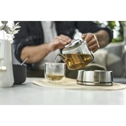 Best Sale ???? ZWILLING Sorrento Double Wall Glassware 27-oz, Teapot with stainless steel stand ???? -Zwilling-shop 424419687