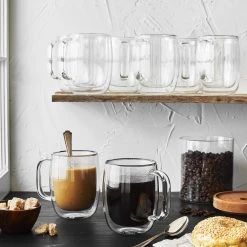 Deals ???? ZWILLING Sorrento Plus Double Wall Glassware 8-pc Coffee glass Mug Set ???? -Zwilling-shop 750041626