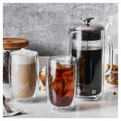 Wholesale ???? ZWILLING Sorrento Double Wall Glassware 3-pc French Press and Latte Glass Set ???? -Zwilling-shop 750041628