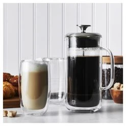 Wholesale ???? ZWILLING Sorrento Double Wall Glassware 3-pc French Press and Latte Glass Set ???? -Zwilling-shop 750041630