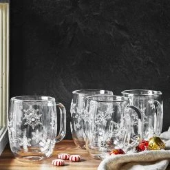 Brand new ???? ZWILLING Sorrento Double Wall Glassware 4-pc Coffee Glass Mug Holiday Set ???? -Zwilling-shop 750045403