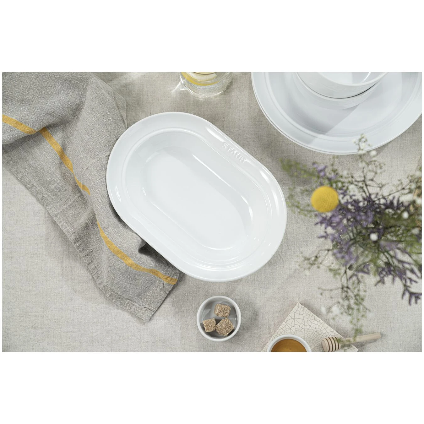 Coupon ✨ Staub Dining Line 10-inch, oval serving dish, white ???? 5 Coupon ✨ Staub Dining Line 10-inch, oval serving dish, white ???? - Image 3